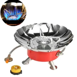 The Outdoor Vault Camping-Werkzeuge|Camping Im Freien-Windbeständiger tragbarer Gaskocher – langlebige Kochlösung für draußen