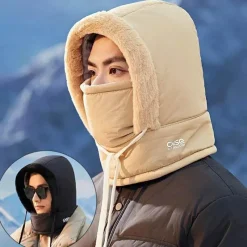 Wilderness Haven Outdoor-Artikel|Camping Im Freien-Winddichte, isolierte Gesichtsbedeckung mit Kapuze für den Winter – warmer Schutz