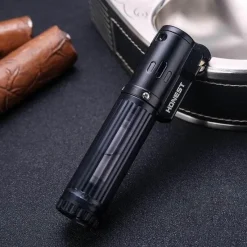 The Outdoor Vault Camping-Werkzeuge|Outdoor-Artikel-Winddichtes Butan-Fackelfeuerzeug - Turboflammen-Gasfeuerzeug