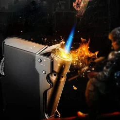 Cozy Living Camping Im Freien|Outdoor-Artikel-Winddichtes Butanfeuerzeug – Eleganter Fackelstil