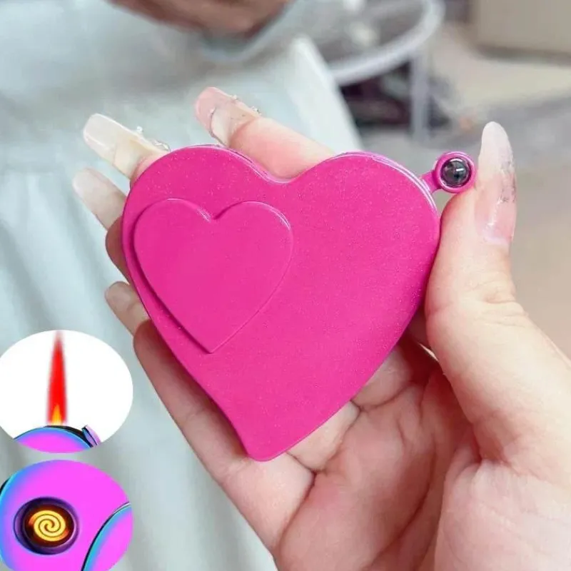 Cozy Living Camping Im Freien|Outdoor-Artikel-Winddichtes Feuerzeug mit Liebesprojektor – Geschenkidee mit ewiger Flamme