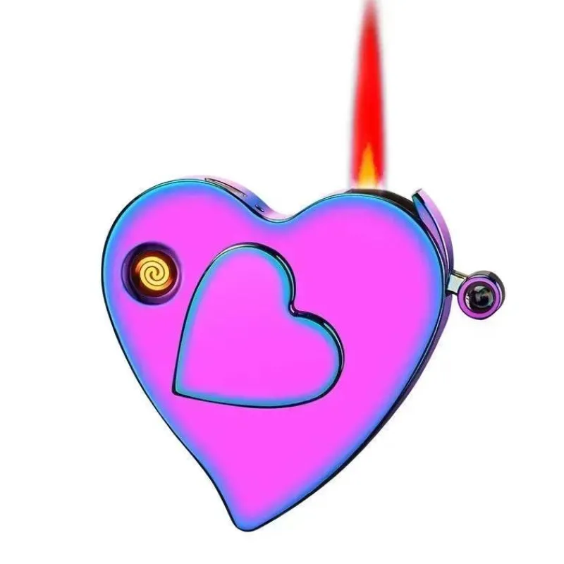 Cozy Living Camping Im Freien|Outdoor-Artikel-Winddichtes Feuerzeug mit Liebesprojektor – Geschenkidee mit ewiger Flamme