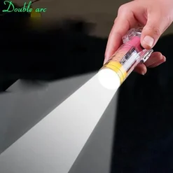 The Outdoor Vault Camping-Werkzeuge|Heimwerkzeuge-Windfestes Doppellichtbogenfeuerzeug mit Taschenlampe – Transparentes Design