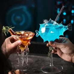 Tom Küche & Esszimmer-Wirbelglas-Strohhalmbecher für Partys, Nachtclubs, elegantes und lustiges Trinkgeschirr