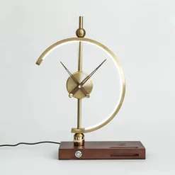 Glow u0026 Shade Beleuchtung-Wireless Charging Table Lamp - Modern Clock Work Lamp