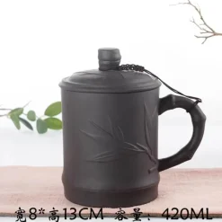 Feast u0026 Flair Küche & Esszimmer-Yixing-Teetasse mit Deckel – 400 ml, violetter Tonbecher