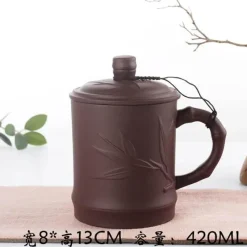 Feast u0026 Flair Küche & Esszimmer-Yixing-Teetasse mit Deckel – 400 ml, violetter Tonbecher