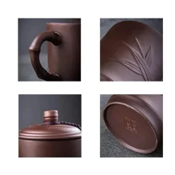 Feast u0026 Flair Küche & Esszimmer-Yixing-Teetasse mit Deckel – 400 ml, violetter Tonbecher