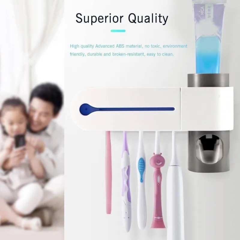 The Blissful Bath Badezimmer-Zahnbürsten-Organizer – Desinfektionshalter zur Wandmontage