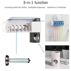 The Blissful Bath Badezimmer-Zahnbürsten-Organizer – Desinfektionshalter zur Wandmontage