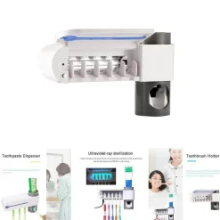 The Blissful Bath Badezimmer-Zahnbürsten-Organizer – Desinfektionshalter zur Wandmontage