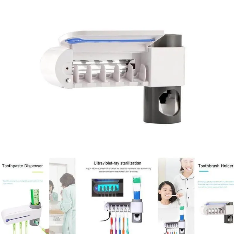 The Blissful Bath Badezimmer-Zahnbürsten-Organizer – Desinfektionshalter zur Wandmontage