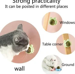 TailTrend Haustierspielzeug-Zahnpflege-Kauball mit Katzenminze – 360° drehbares Katzenspielzeug für gesunde Zähne