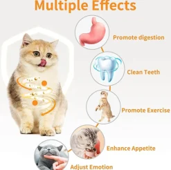 TailTrend Haustierspielzeug-Zahnpflege-Kauspielzeug für Katzen, 3-in-1-Backenzahn-Reinigungsstab für frischen Atem, gesunde Zähne