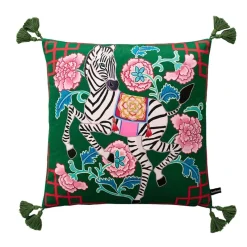 Pillow Haven Bettzeug-Zebra Kissenbezug - Orange Floral Animal Kingdom Dekor