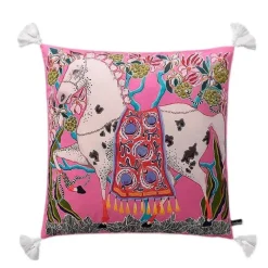Pillow Haven Bettzeug-Zebra Kissenbezug - Orange Floral Animal Kingdom Dekor