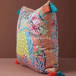 Pillow Haven Bettzeug-Zebra Kissenbezug - Orange Floral Animal Kingdom Dekor