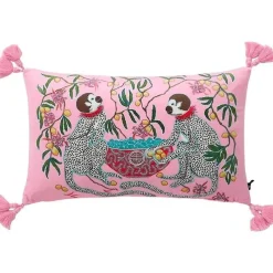 Pillow Haven Bettzeug-Zebra Kissenbezug - Orange Floral Animal Kingdom Dekor