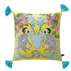 Pillow Haven Bettzeug-Zebra Kissenbezug - Orange Floral Animal Kingdom Dekor