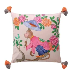 Pillow Haven Bettzeug-Zebra Kissenbezug - Orange Floral Animal Kingdom Dekor