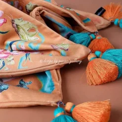 Pillow Haven Bettzeug-Zebra Kissenbezug - Orange Floral Animal Kingdom Dekor