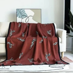 Wrap u0026 Relax Bettzeug-Zebra-Strickdecke – Jacquard-Wohndekor