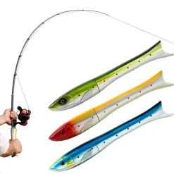 The Outdoor Vault Outdoor-Artikel|Heimwerkzeuge-Zusammenklappbare Mini-Angelrute – Tragbare Angelrute in Fischform