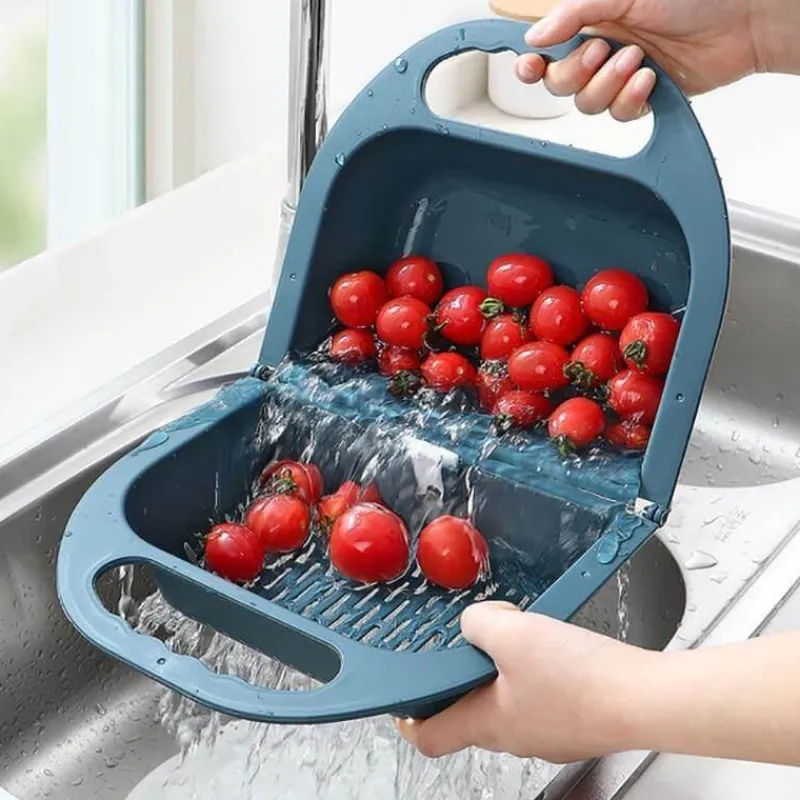 The Decor Haven Küche & Esszimmer-Zusammenklappbarer Abflusskorb – faltbares Küchenspülensieb
