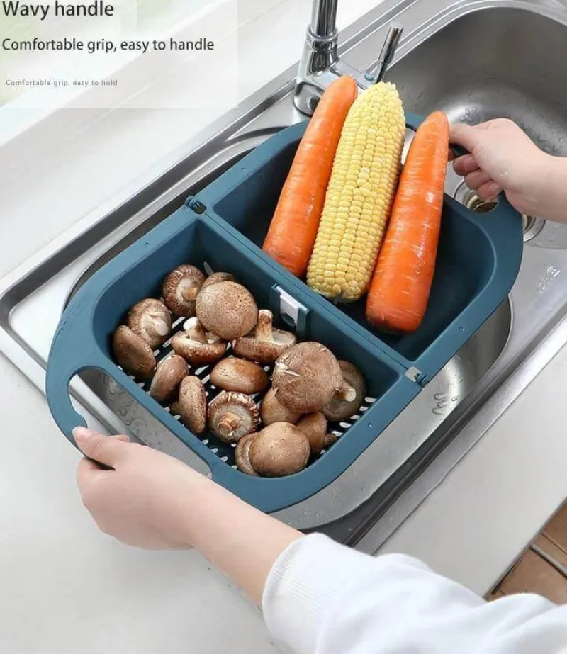 The Decor Haven Küche & Esszimmer-Zusammenklappbarer Abflusskorb – faltbares Küchenspülensieb