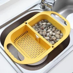 The Decor Haven Küche & Esszimmer-Zusammenklappbarer Abflusskorb – faltbares Küchenspülensieb
