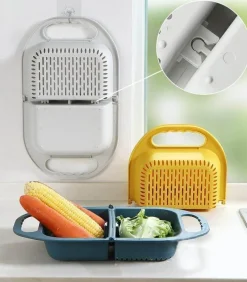 The Decor Haven Küche & Esszimmer-Zusammenklappbarer Abflusskorb – faltbares Küchenspülensieb