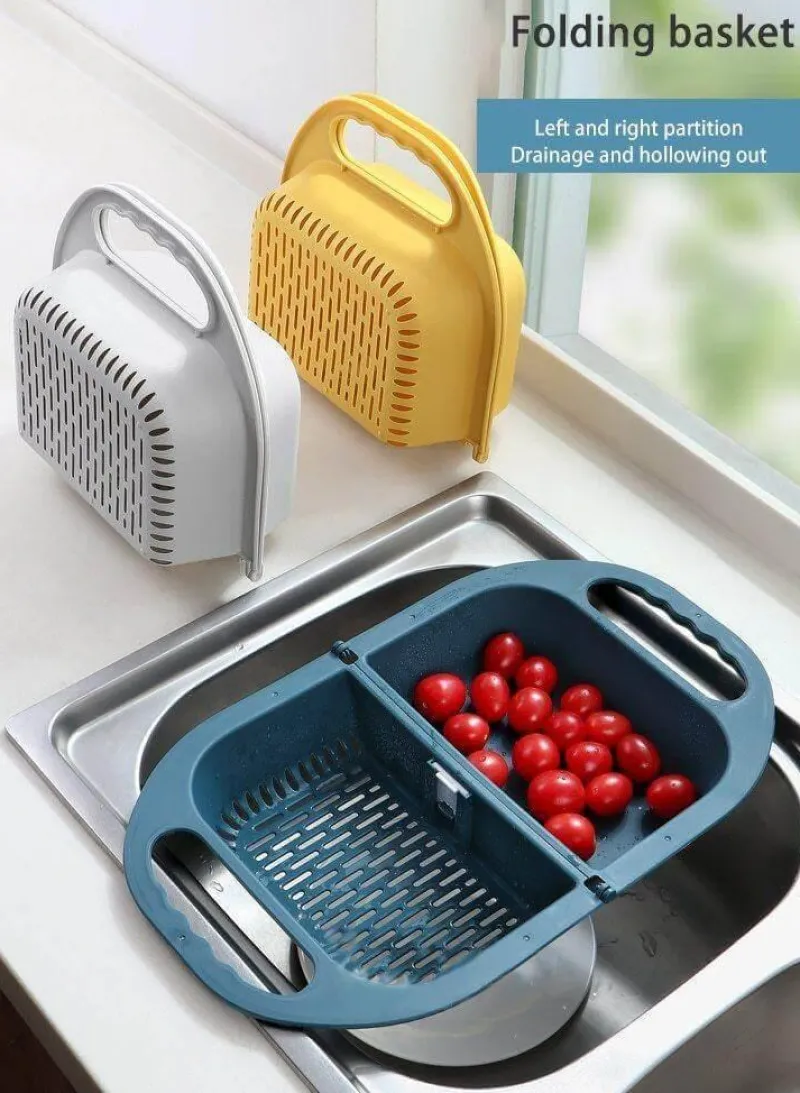 The Decor Haven Küche & Esszimmer-Zusammenklappbarer Abflusskorb – faltbares Küchenspülensieb