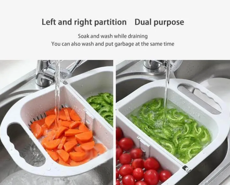 The Decor Haven Küche & Esszimmer-Zusammenklappbarer Abflusskorb – faltbares Küchenspülensieb