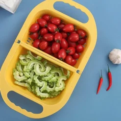 The Culinary Kit Küche & Esszimmer-Zusammenklappbarer Abtropfkorb für Obst und Gemüse – Küchensieb