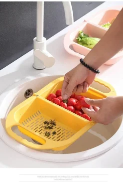 The Culinary Kit Küche & Esszimmer-Zusammenklappbarer Abtropfkorb für Obst und Gemüse – Küchensieb