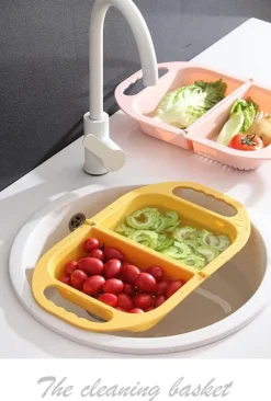 The Culinary Kit Küche & Esszimmer-Zusammenklappbarer Abtropfkorb für Obst und Gemüse – Küchensieb