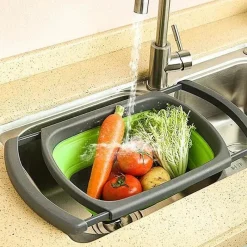 Tom Küche & Esszimmer-Zusammenklappbares Sieb – faltbares Küchensieb für Nudeln, Obst und Gemüse