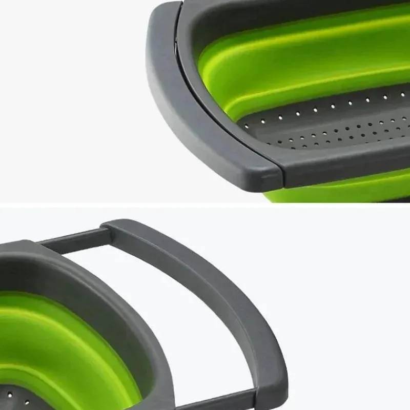 Tom Küche & Esszimmer-Zusammenklappbares Sieb – faltbares Küchensieb für Nudeln, Obst und Gemüse
