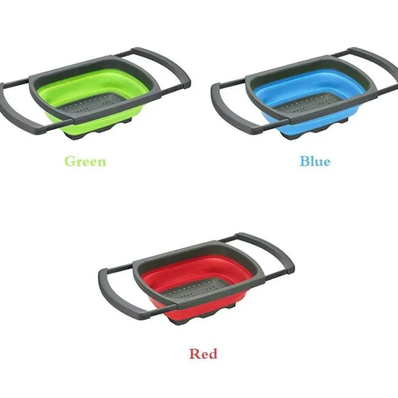 Tom Küche & Esszimmer-Zusammenklappbares Sieb – faltbares Küchensieb für Nudeln, Obst und Gemüse