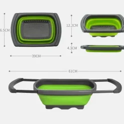 Tom Küche & Esszimmer-Zusammenklappbares Sieb – faltbares Küchensieb für Nudeln, Obst und Gemüse
