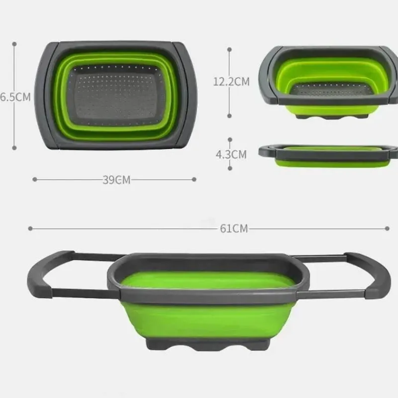 Tom Küche & Esszimmer-Zusammenklappbares Sieb – faltbares Küchensieb für Nudeln, Obst und Gemüse