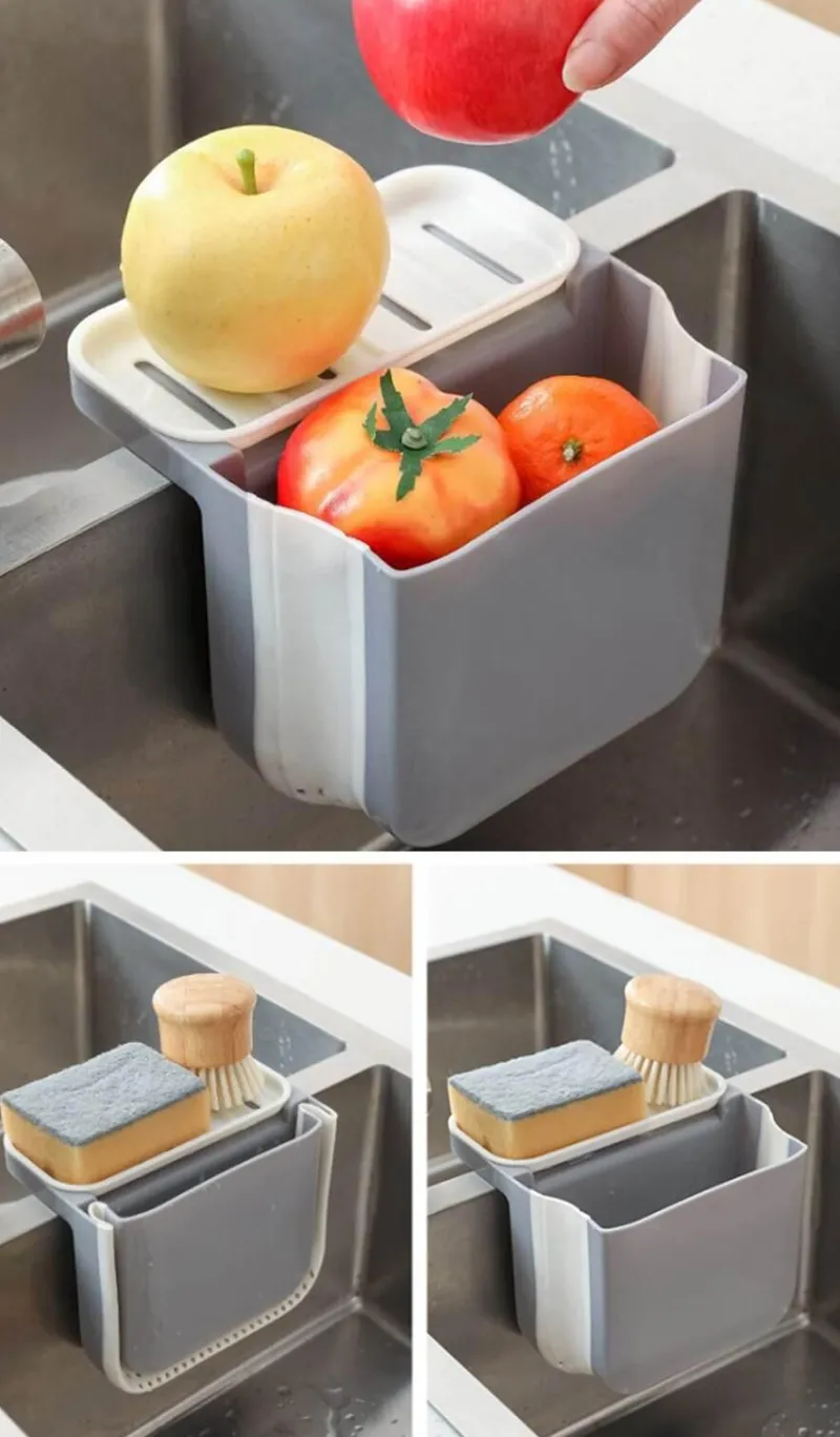 The Culinary Kit Küche & Esszimmer-Zusammenklappbares Spülbeckensieb – faltbarer Abflusskorb für die Küche