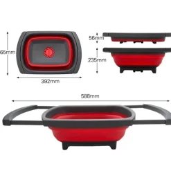 Tom Küche & Esszimmer-Zusammenklappbares, umweltfreundliches Sieb – Klappsieb mit einziehbaren Griffen