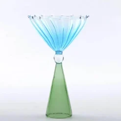 Plates u0026 More Küche & Esszimmer-Zweifarbiges geriffeltes Cocktailglas – Kelchbecher, 1er-Set