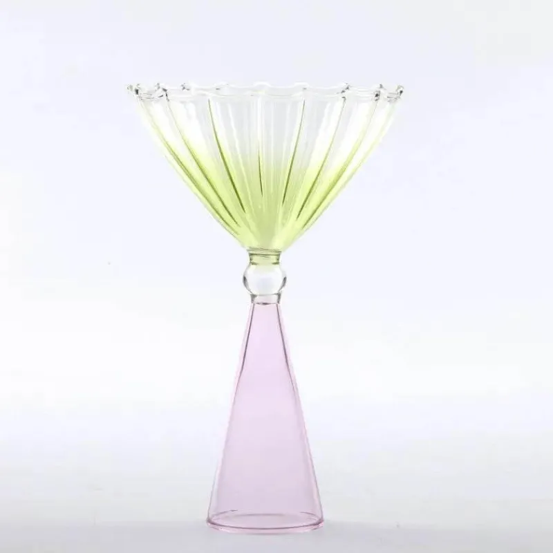 Plates u0026 More Küche & Esszimmer-Zweifarbiges geriffeltes Cocktailglas – Kelchbecher, 1er-Set