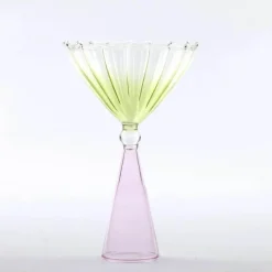 Plates u0026 More Küche & Esszimmer-Zweifarbiges geriffeltes Cocktailglas – Kelchbecher, 1er-Set